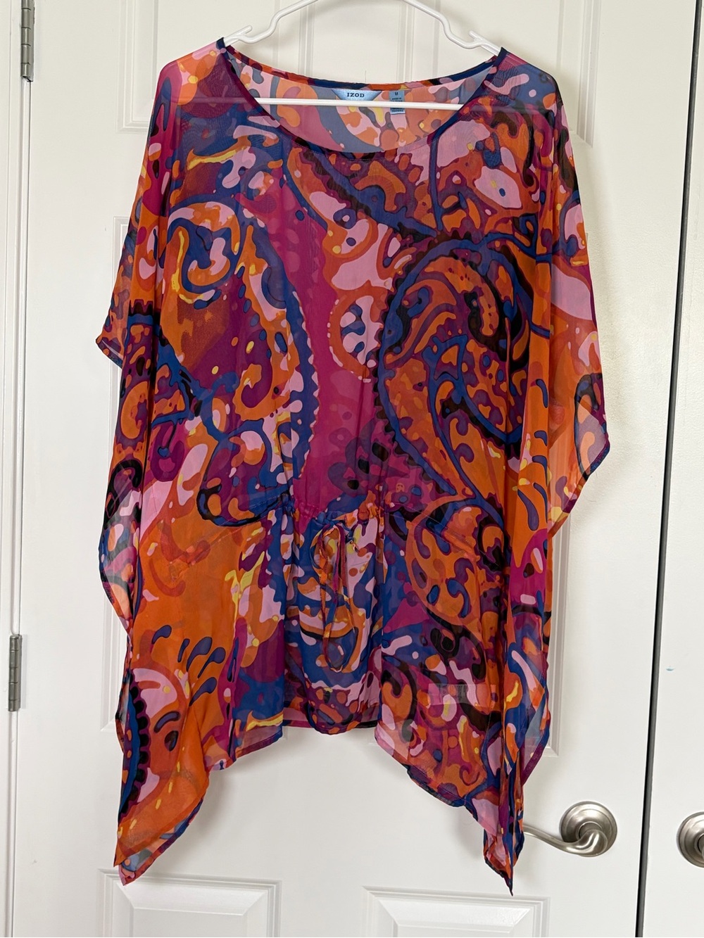 Izod Multicolor Boho Paisley Sheer Swimsuit Cover Up